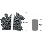 Serre-livres dragons ailés sur flèches gothiques en résine (paire), vue 7
