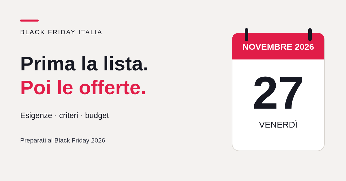 Black Friday 2026 in Italia: data, preparazione e consigli