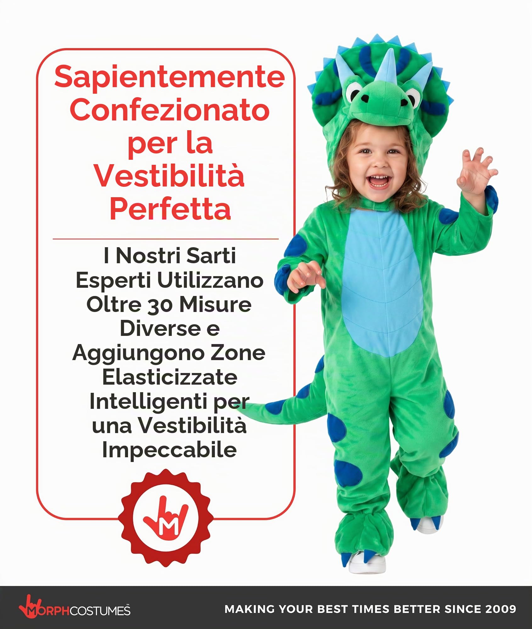 Costume Triceratopo blu Morph, altra vista