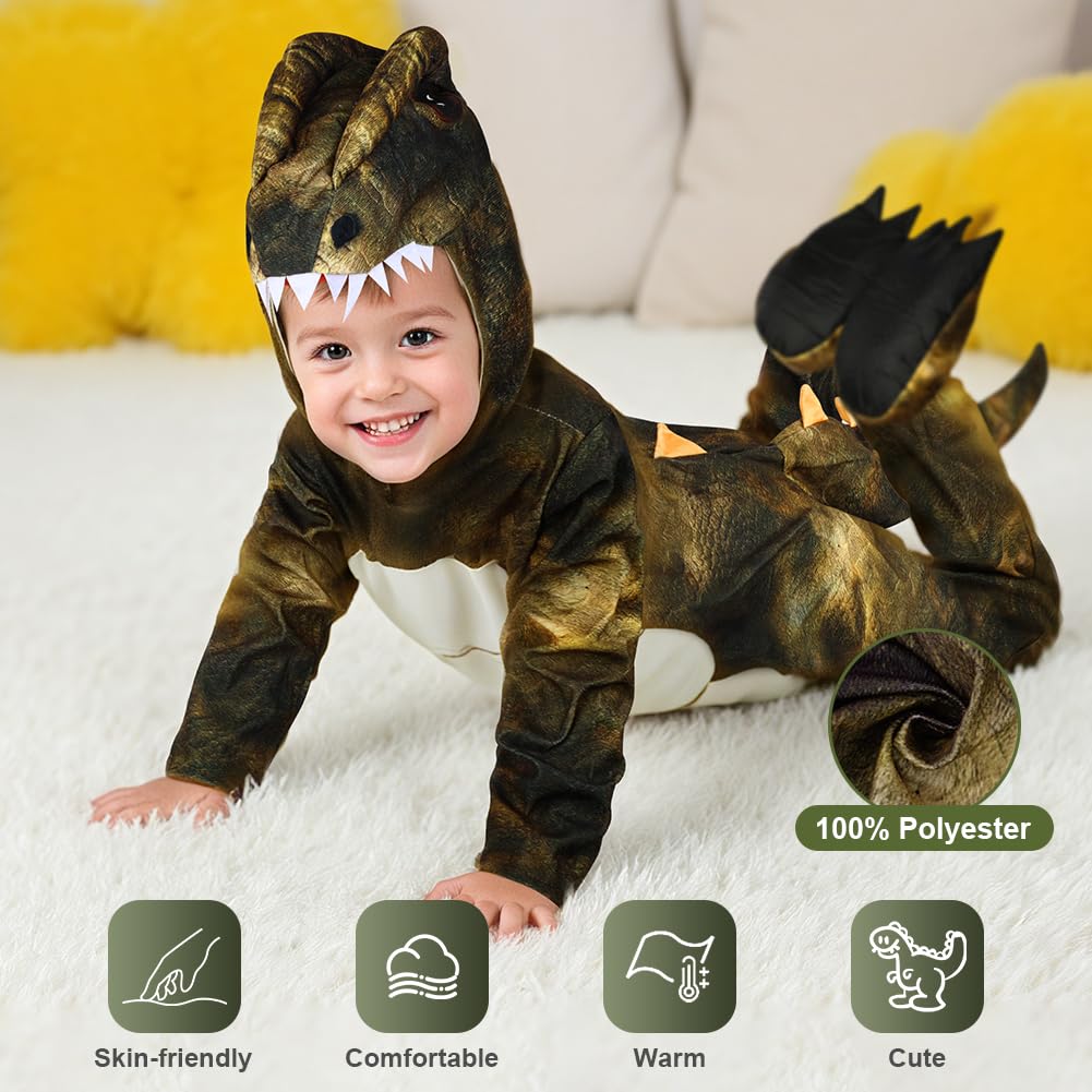 Costume T-Rex grigio AYBUY, altra vista