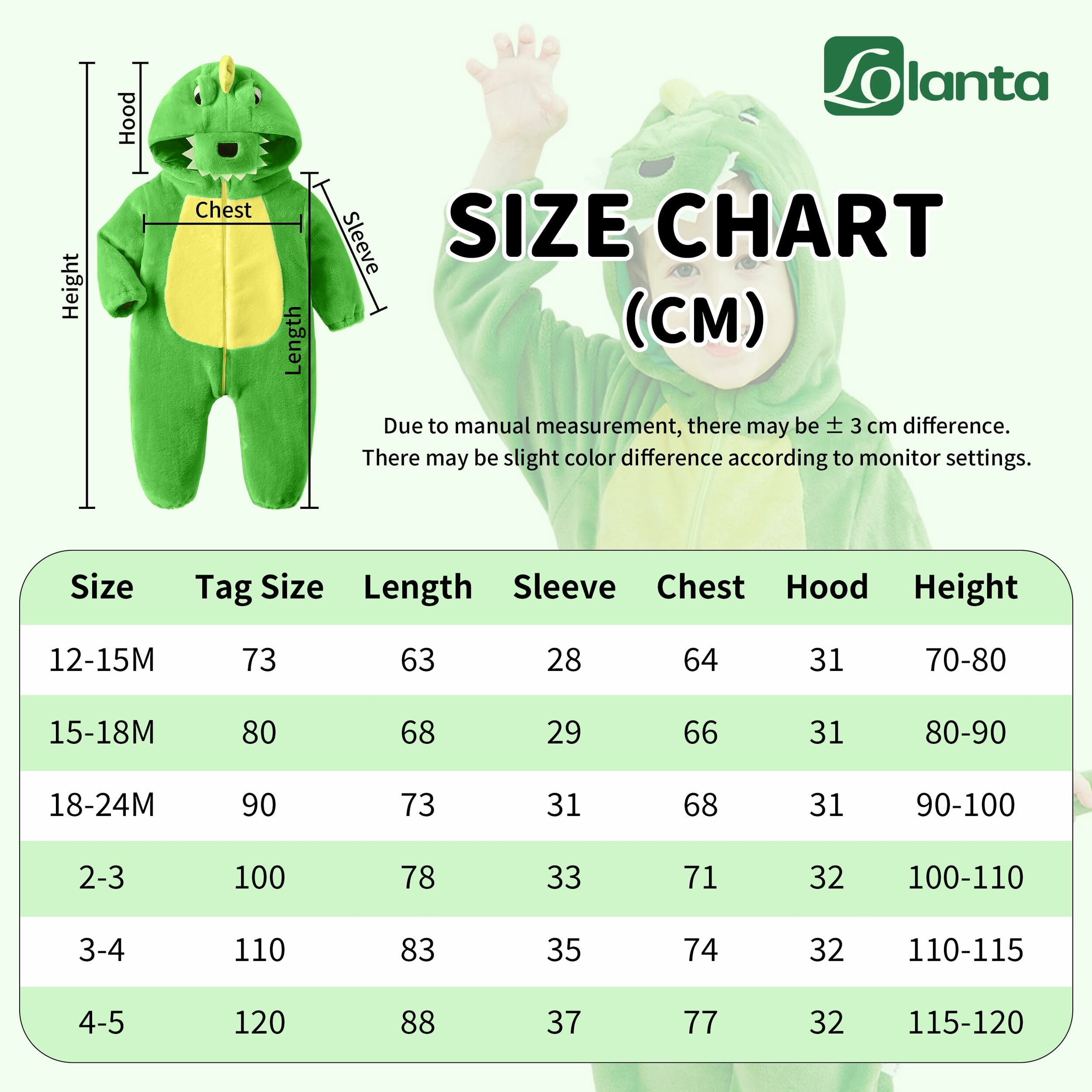 Costume dinosauro verde LOLANTA, altra vista