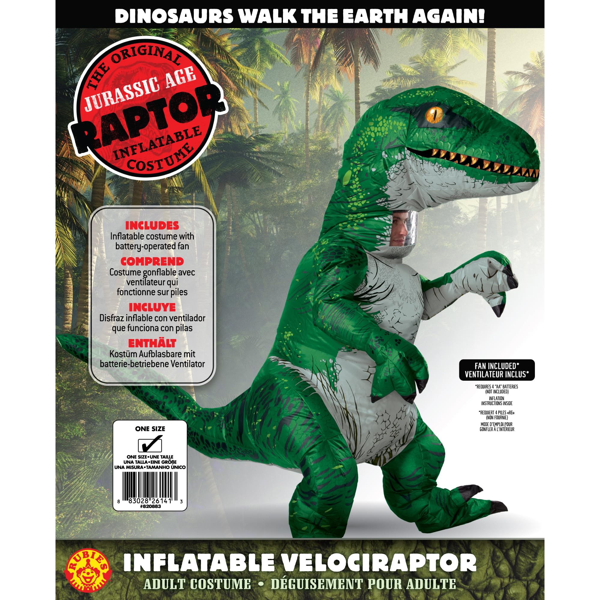 Costume gonfiabile Velociraptor Rubies, altra vista