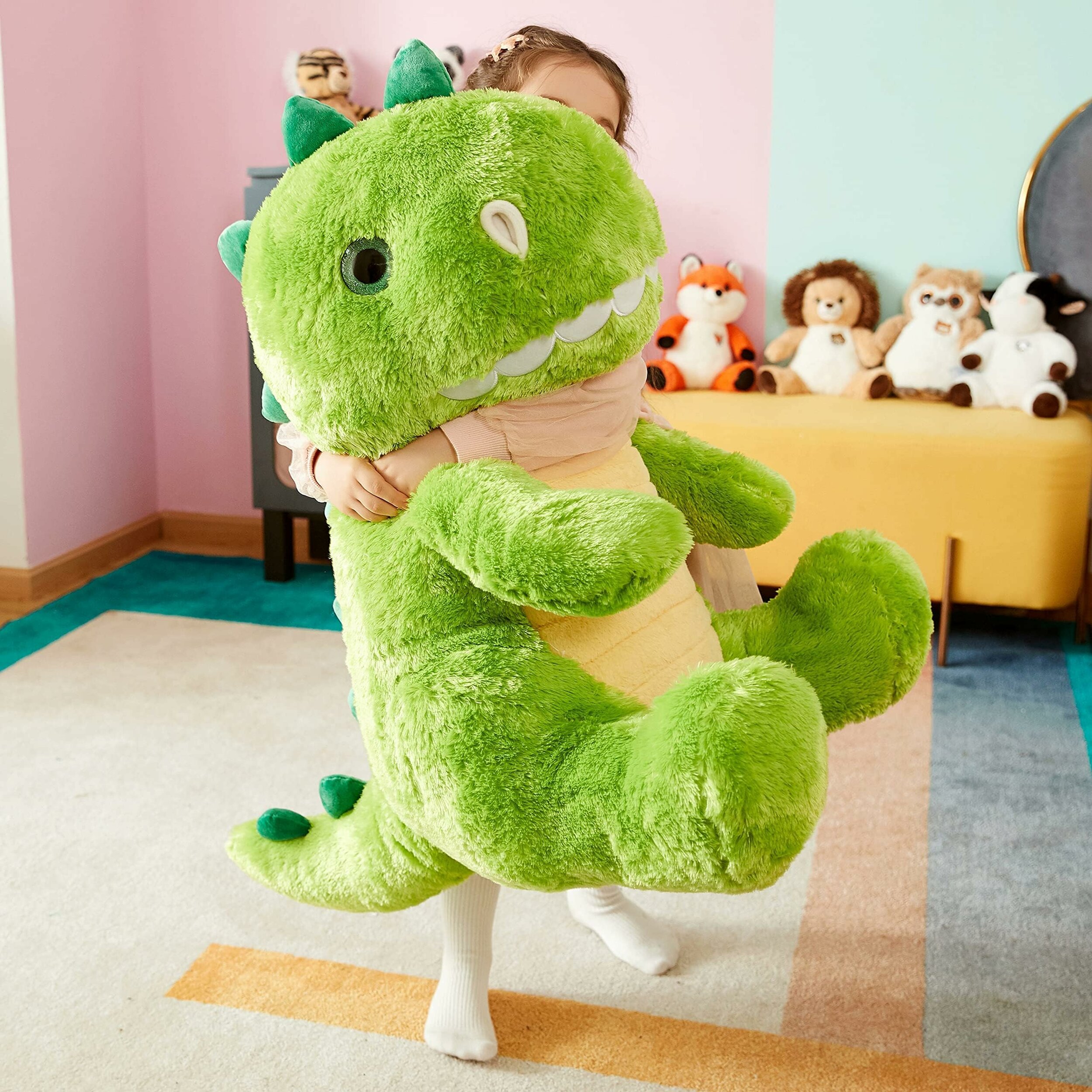 Peluche dinosauro gigante IKASA, dettaglio