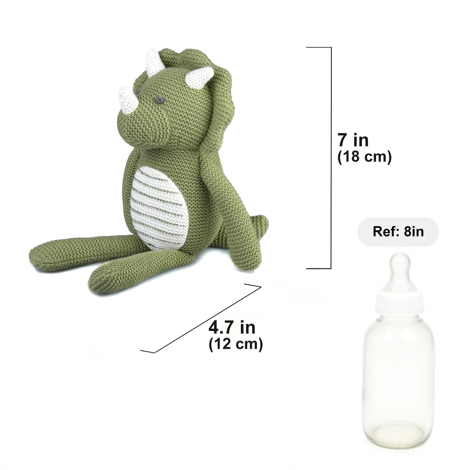 Peluche dinosauro FLUFFYFUN, dettaglio del ricamo