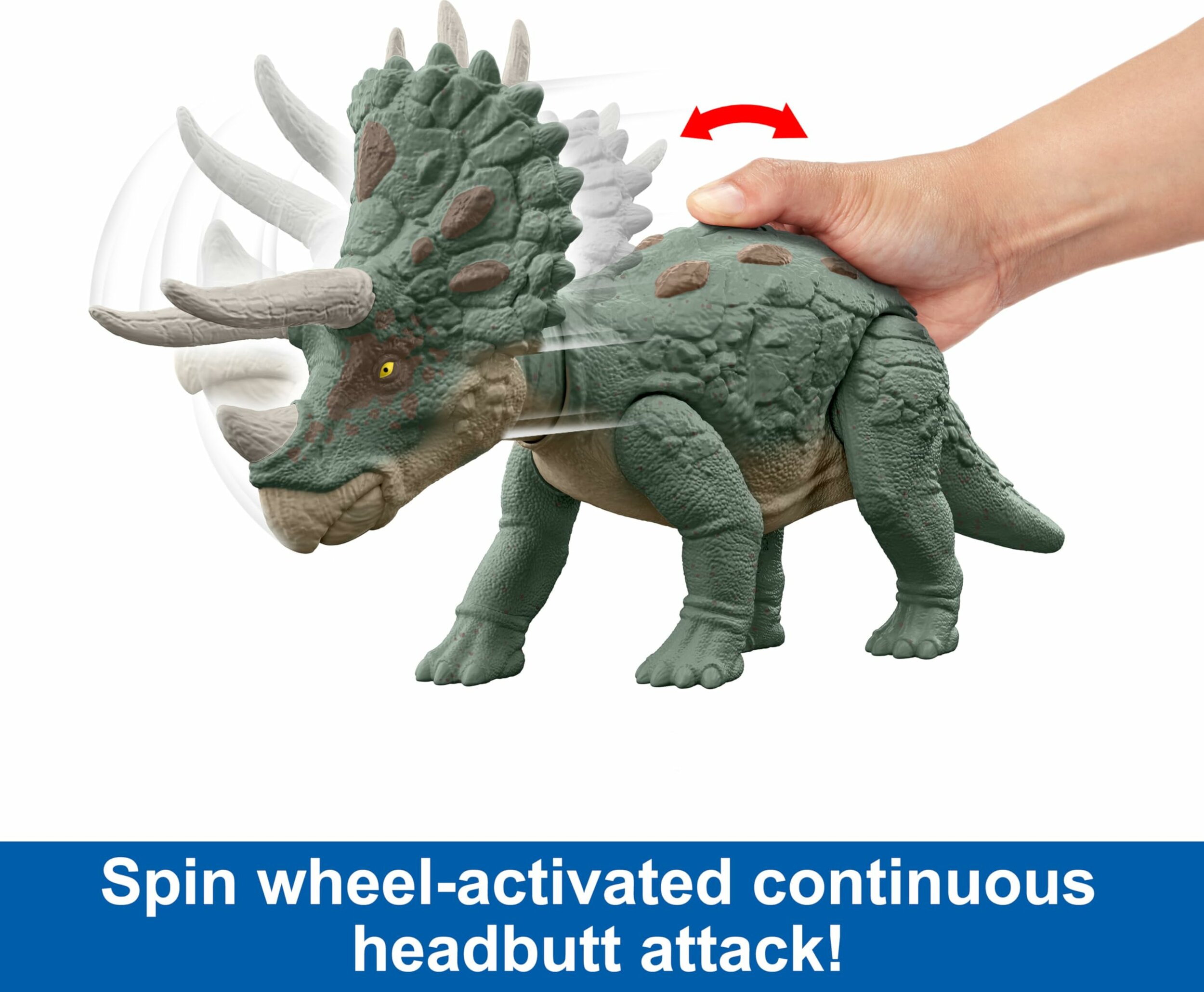 Triceratopo Predatori Giganti Mattel HTK79, dettaglio