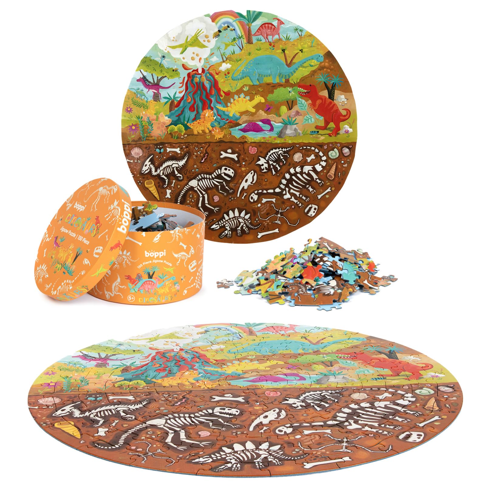 Puzzle rotondo Boppi Dinosauri, dettaglio dellillustrazione