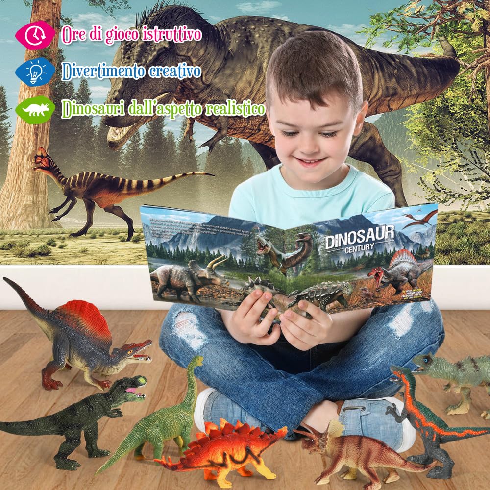 Dinosauro dipinto del set FRUSE, dettaglio