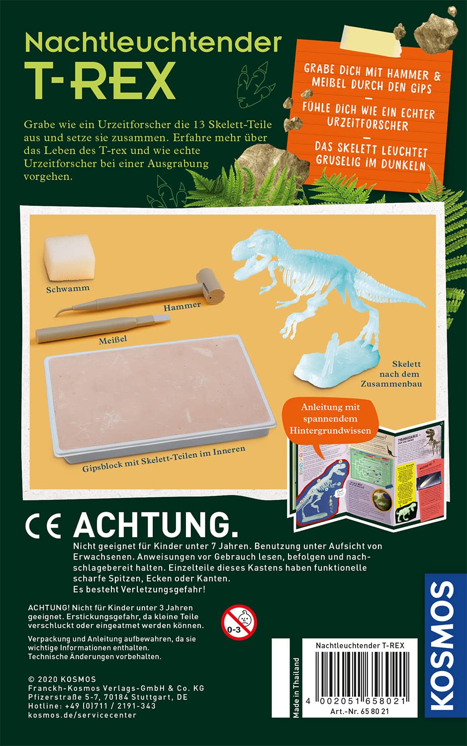 Blocco di gesso e attrezzi del kit Kosmos, altra vista