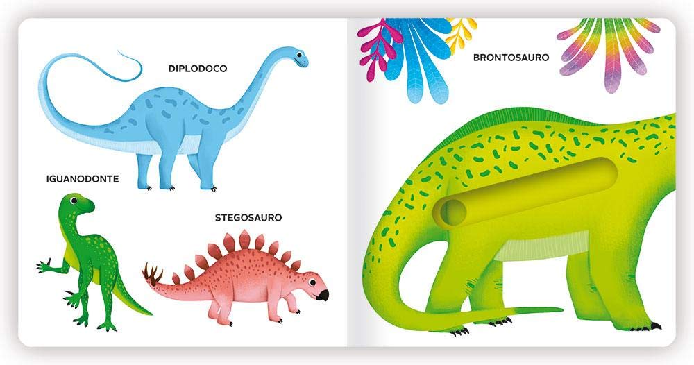 Libro I dinosauri Edizioni del Borgo, meccanismo da toccare