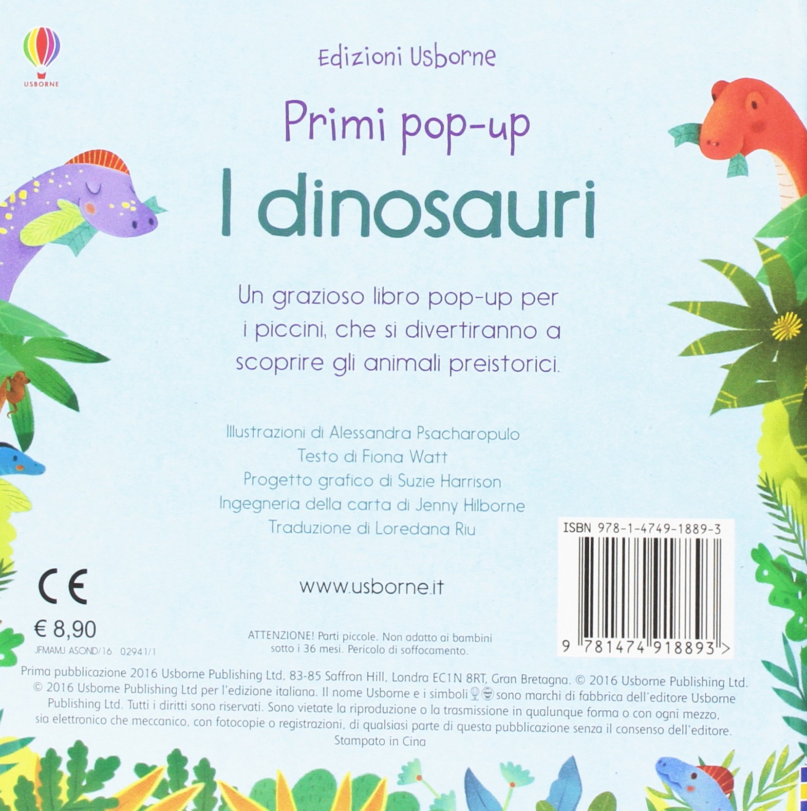 Libro pop-up Usborne I dinosauri, pagina aperta