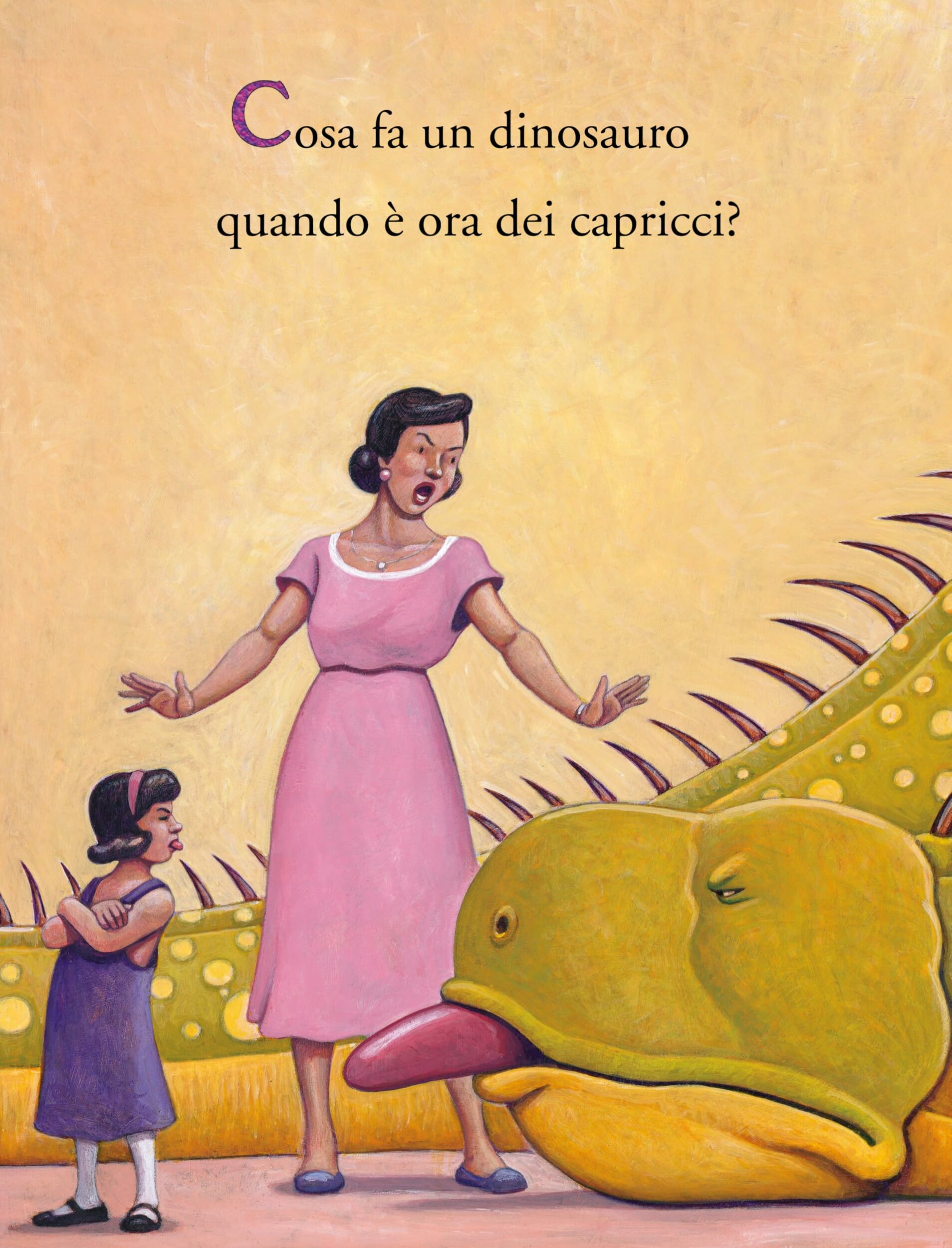 Cosa fanno i dinosauri quando è ora dei capricci?, illustrazione