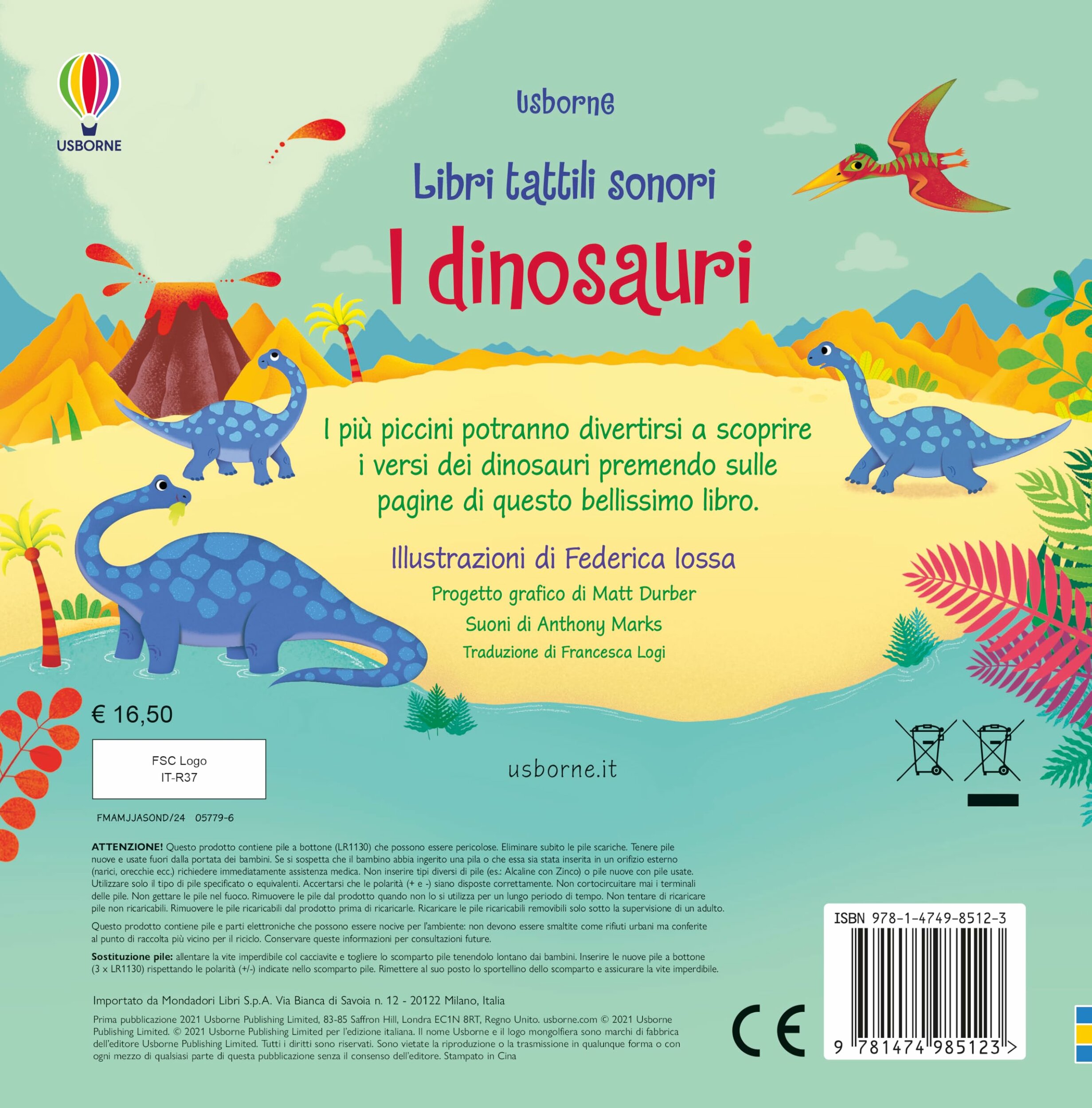 Libro sonoro Usborne I dinosauri, pagine interne