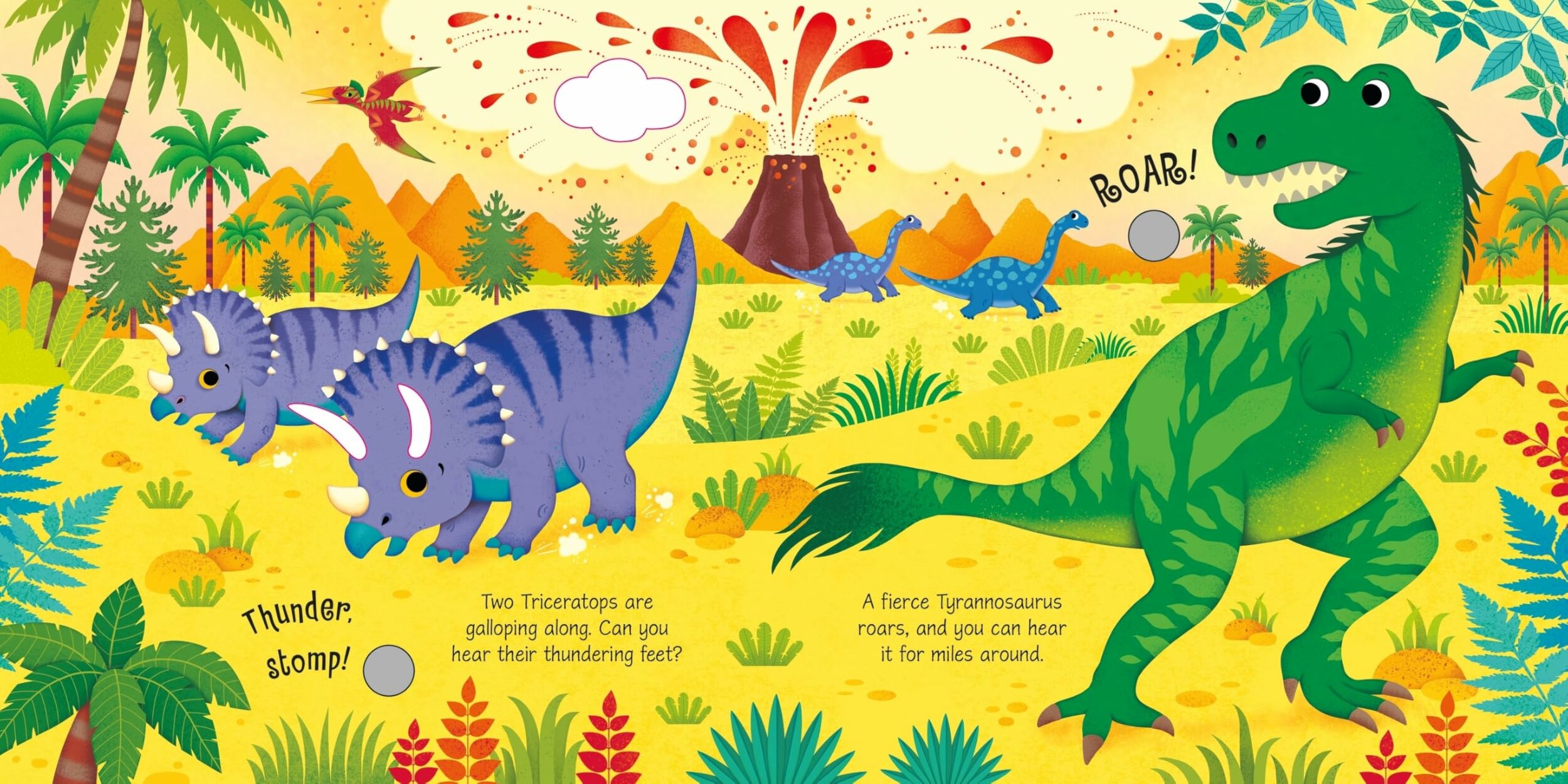 Libro sonoro Usborne I dinosauri, altra pagina