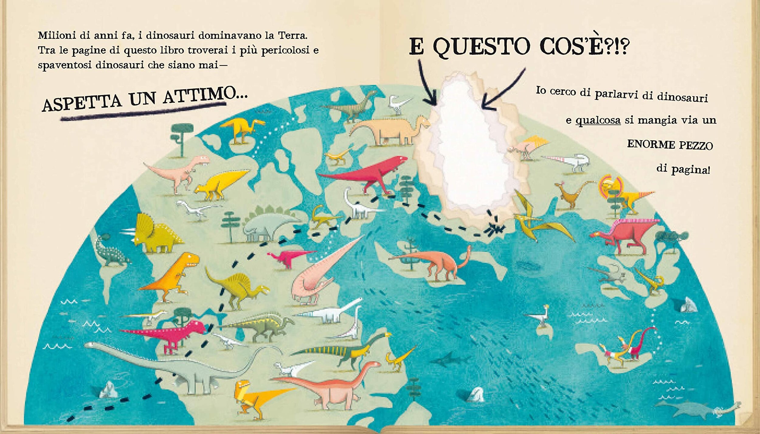 Rosicchio e i dinosauri, illustrazione