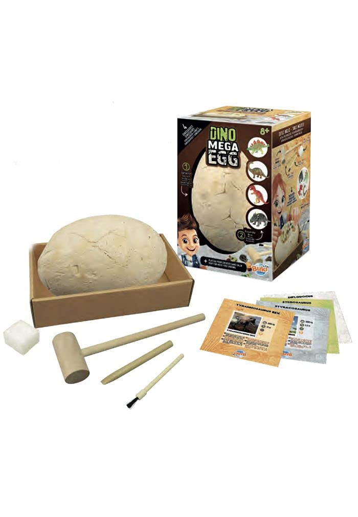 Uovo di gesso Buki sul vassoio con gli attrezzi, altra vista