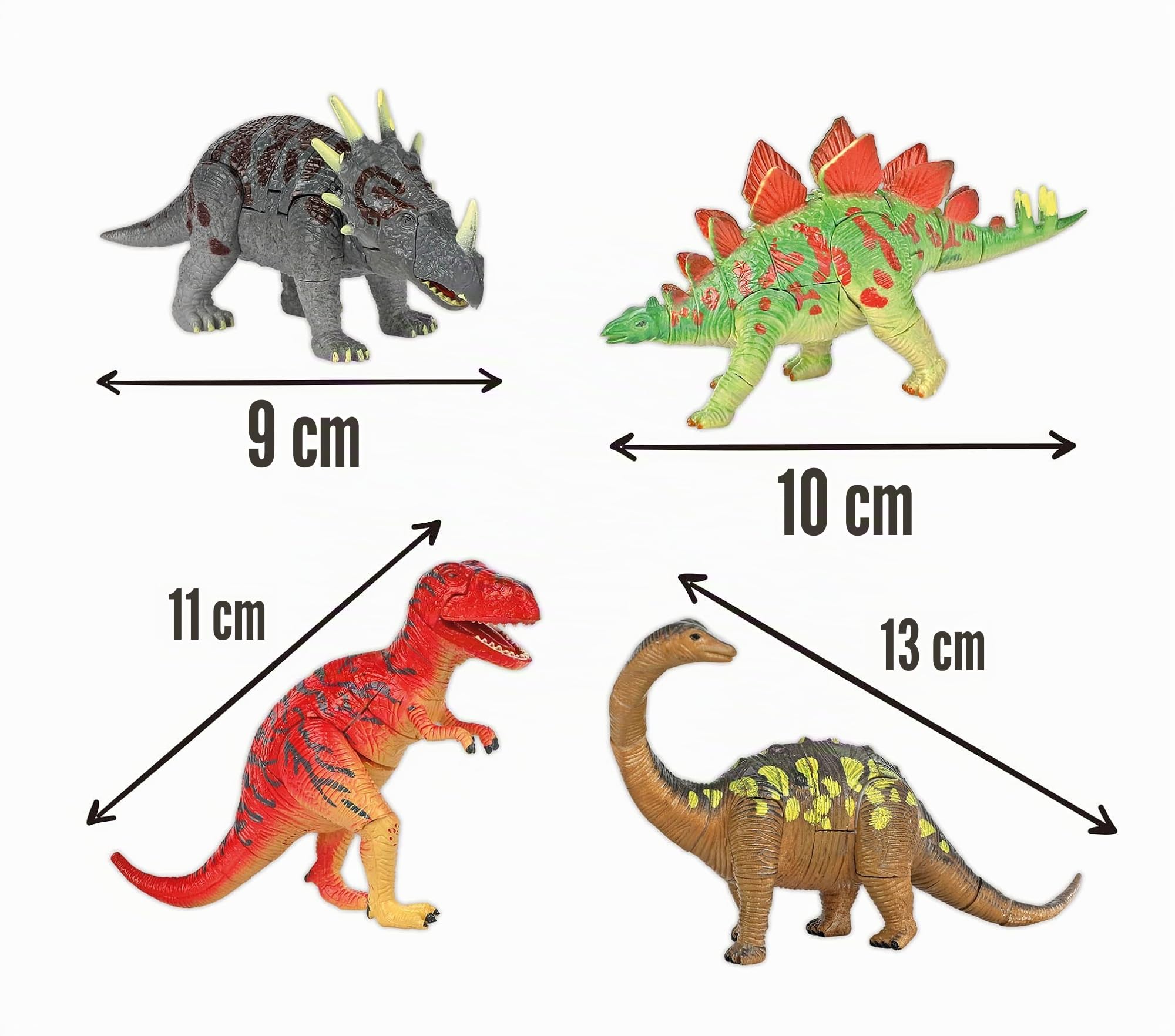 Quattro dinosauri ricomposti dalluovo Buki, dettaglio