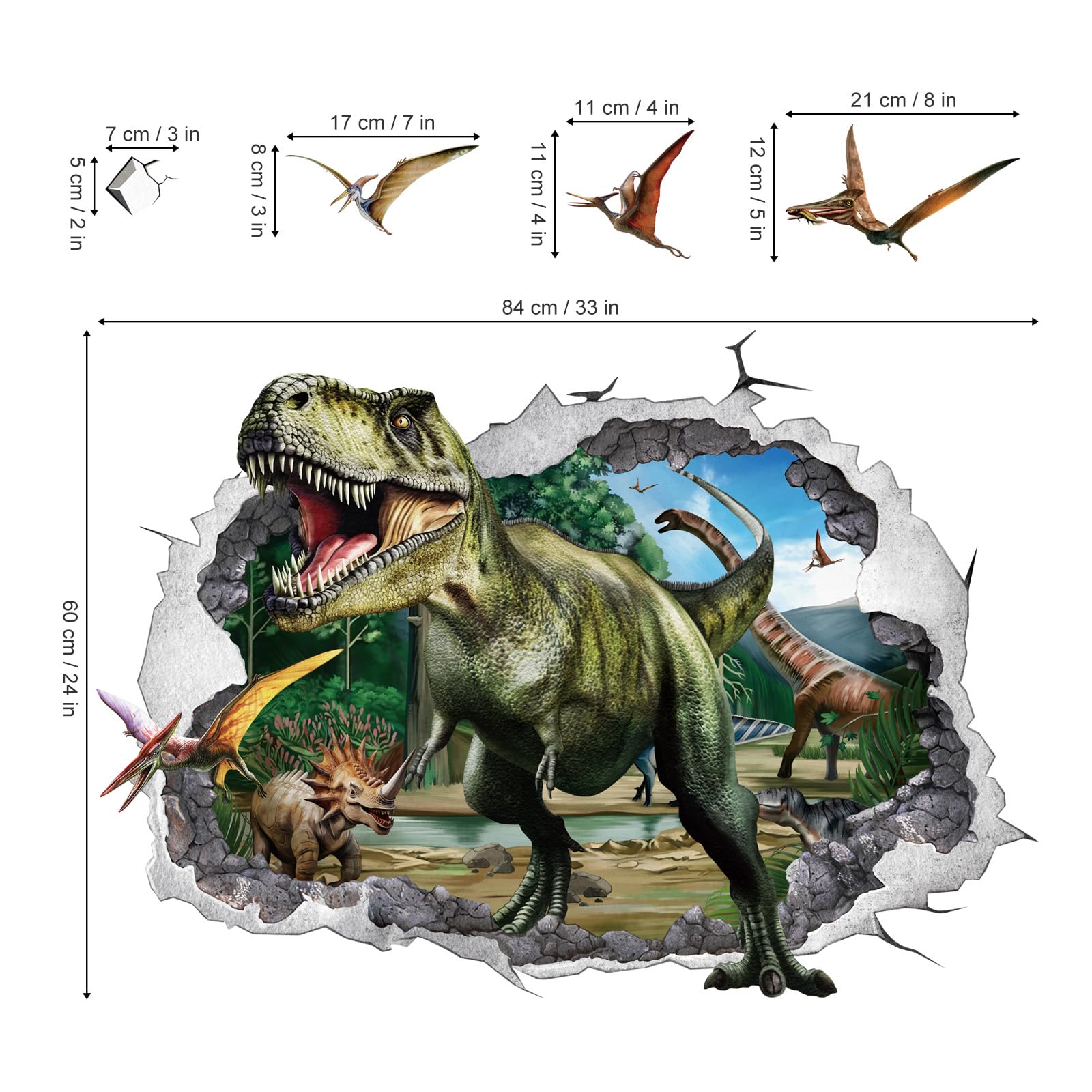 Adesivi dinosauri wondever, fogli da staccare