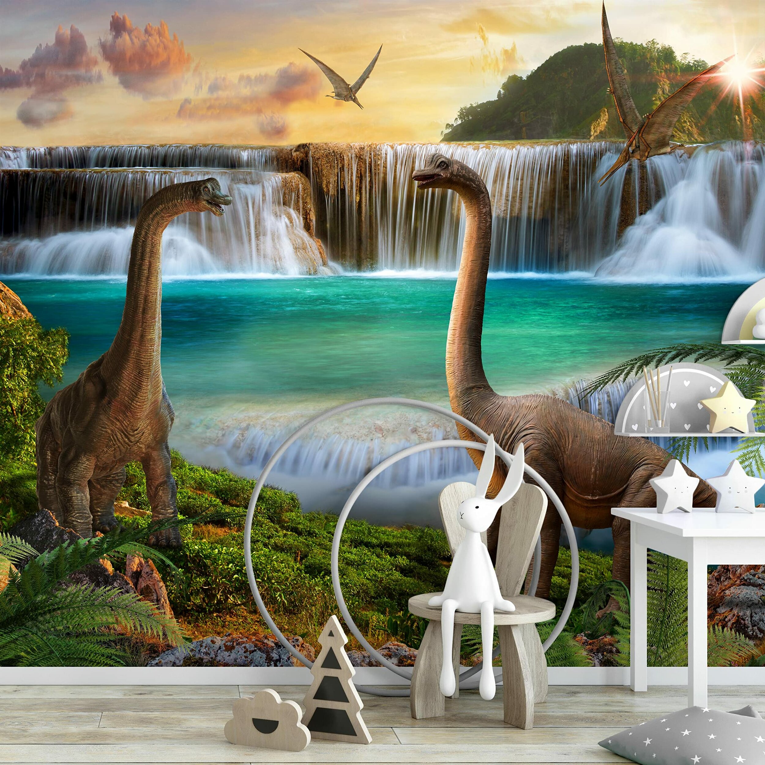 Fotomurale dinosauri Runa Art, dettaglio della stampa