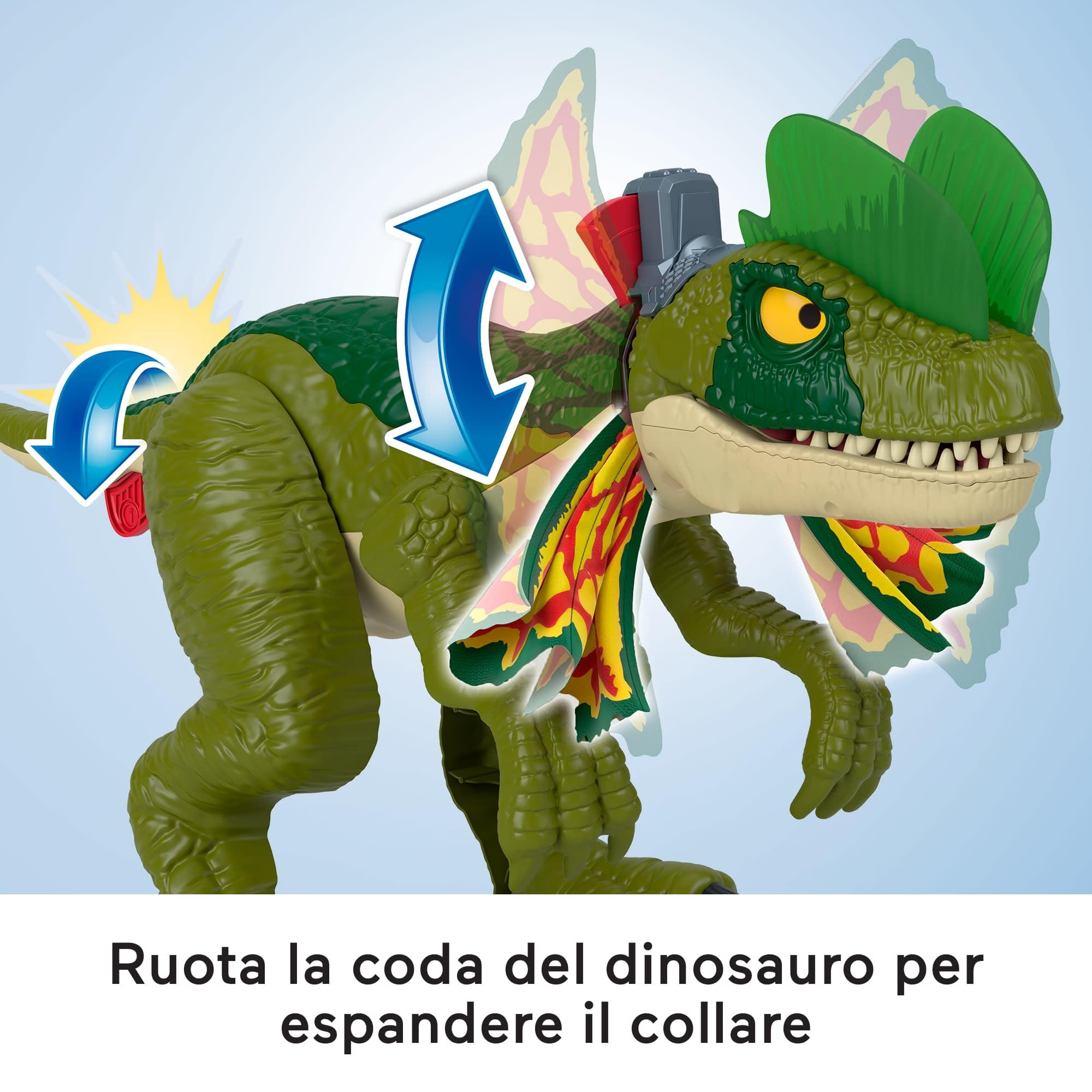 Dilofosauro Imaginext HVY16, dettaglio