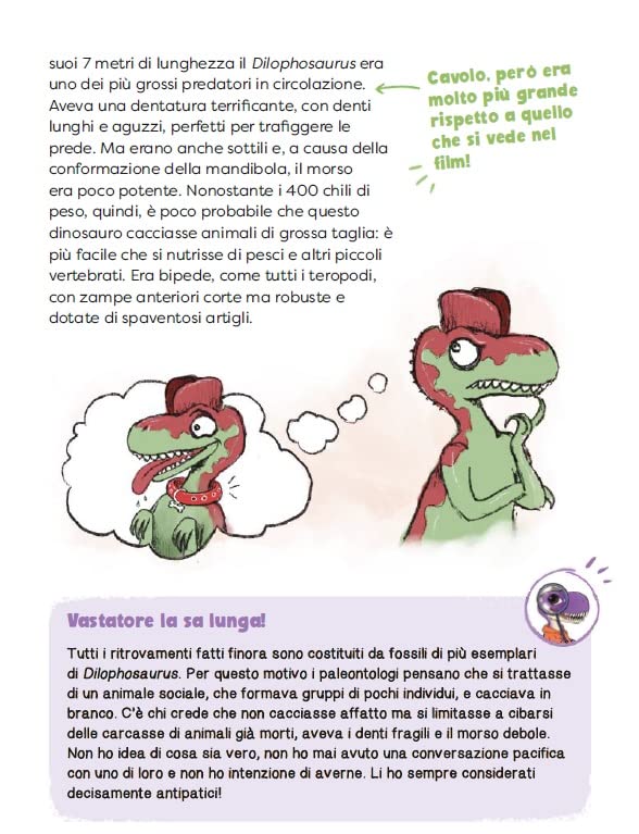 Arex e Vastatore enciclopedia dei dinosauri, illustrazioni