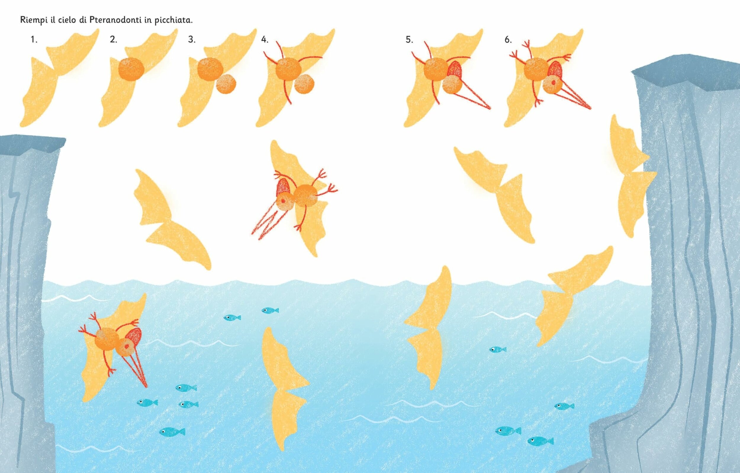 Libro Usborne Dinosauri con le dita, impronte colorate