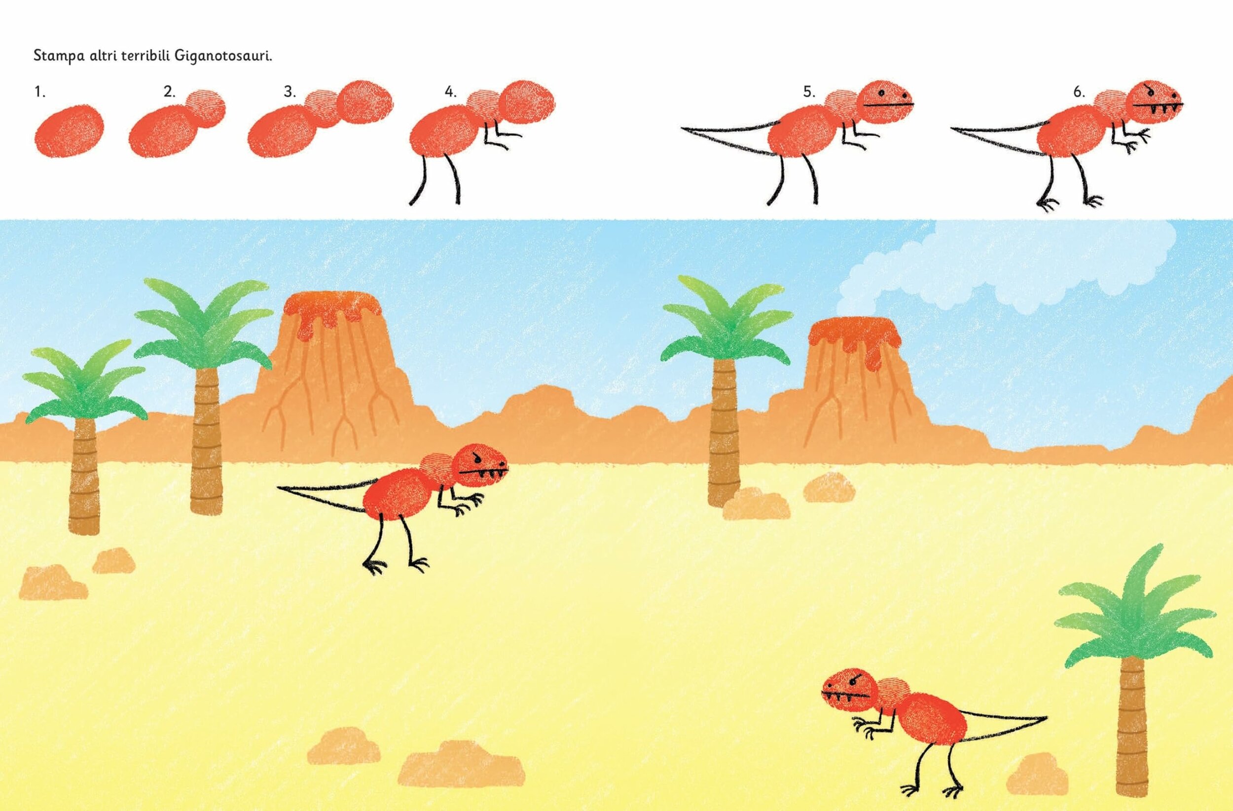 Libro Usborne Dinosauri con le dita, dettaglio
