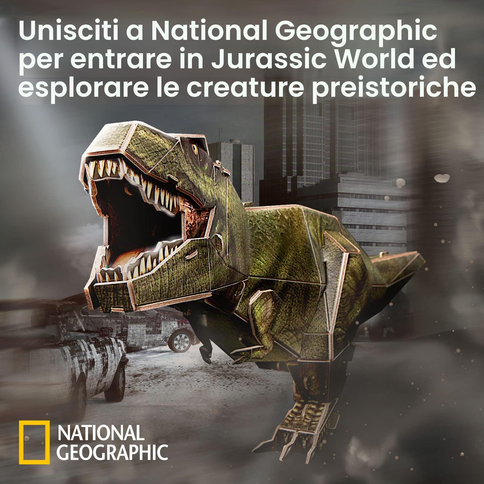 Puzzle 3D T-Rex CubicFun, dettaglio del cranio