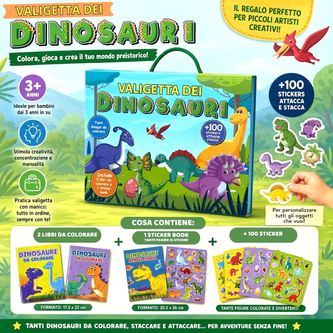 Valigetta dei dinosauri Euro Publishing, contenuto
