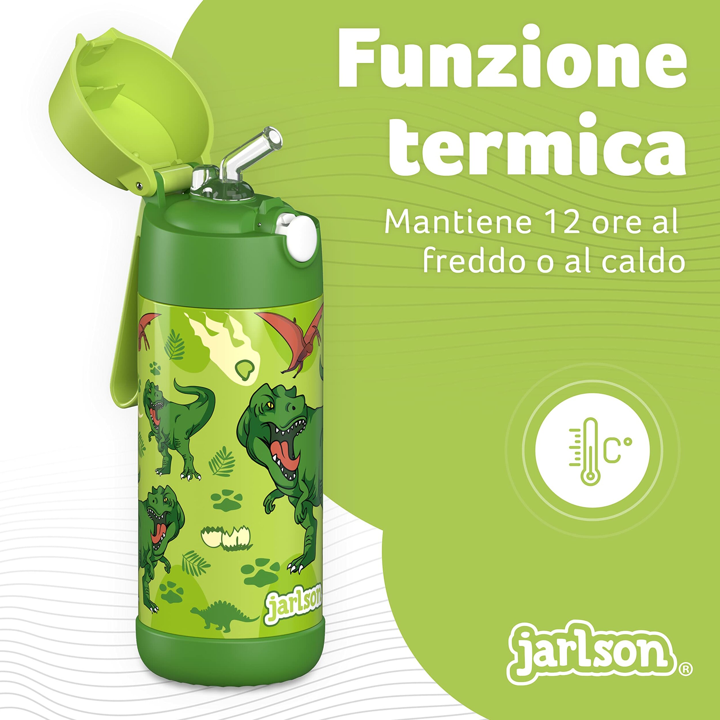 Borraccia Jarlson Charli dinosauri, altra vista