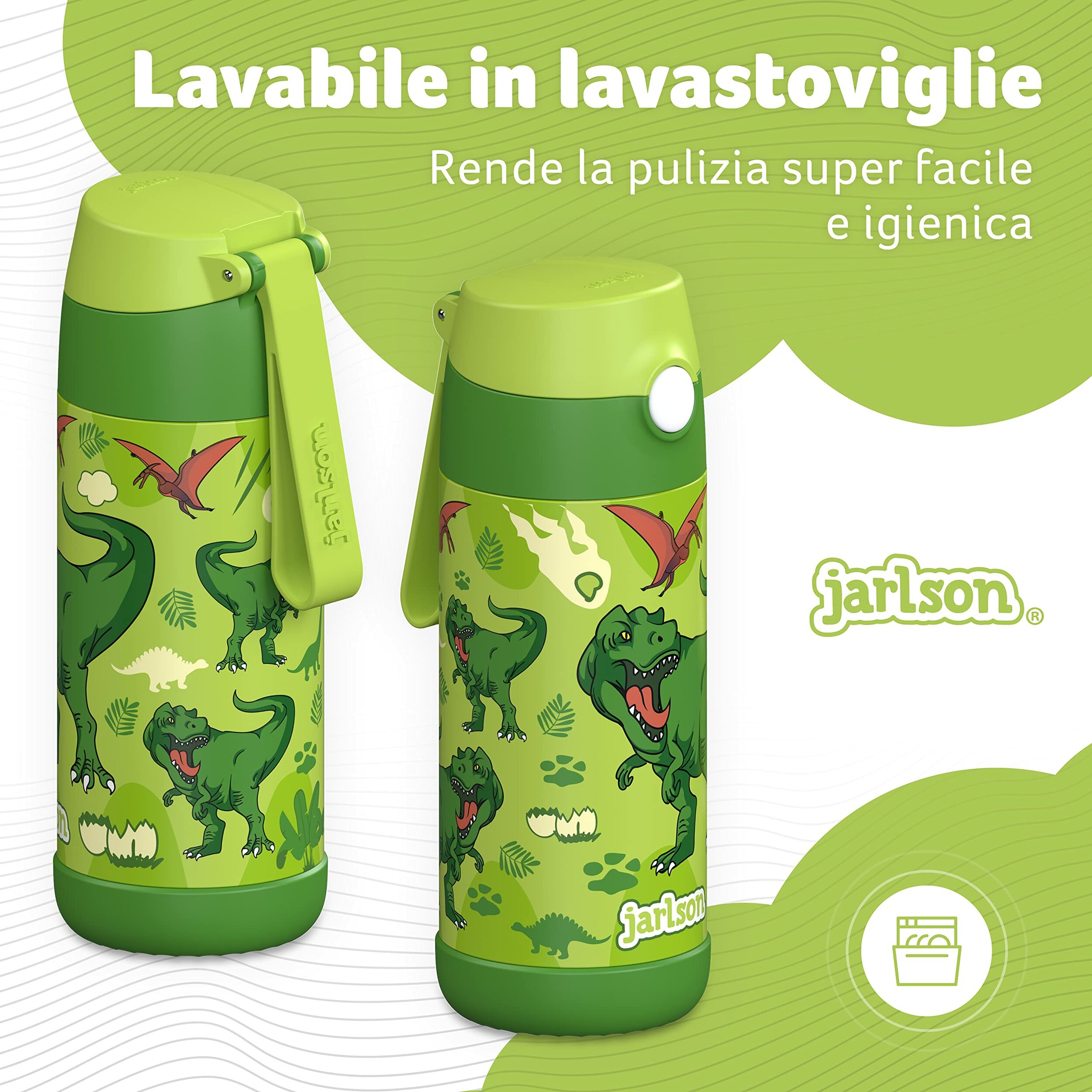 Borraccia Jarlson Charli dinosauri, altra vista