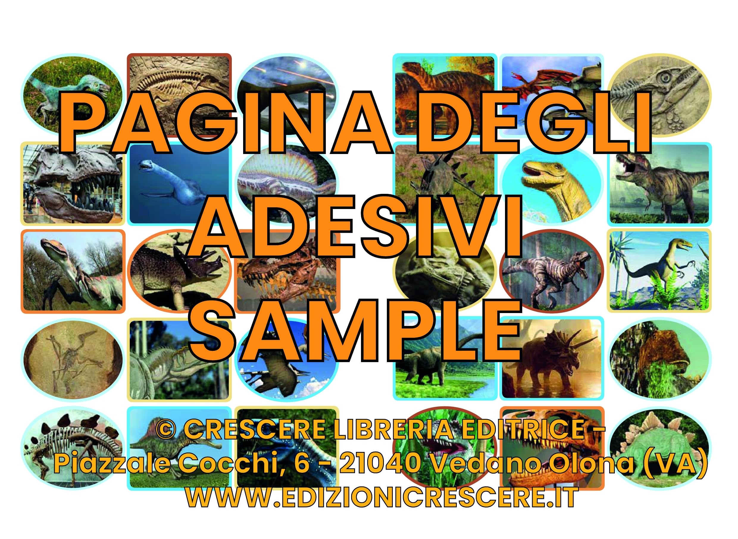 Album Dinosauri Crescere, foglio di adesivi