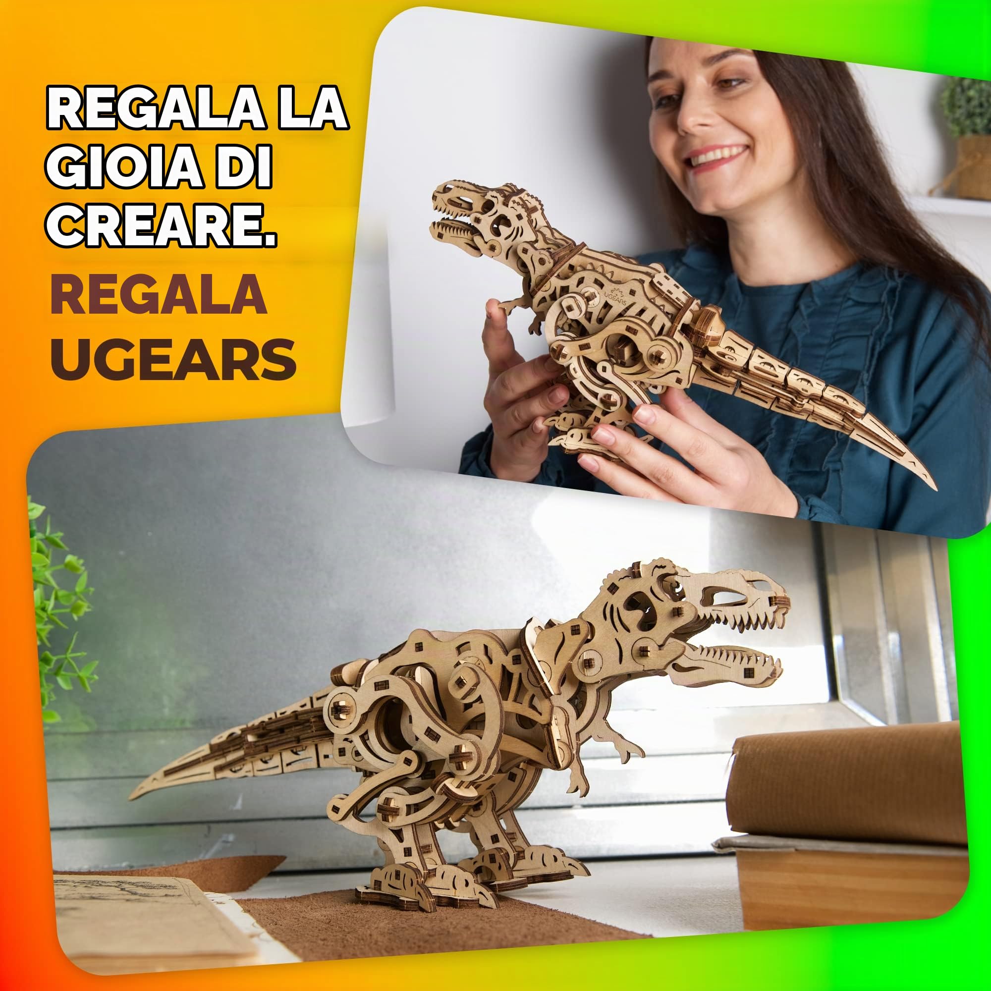 Testa e mascelle del T-Rex Ugears, dettaglio