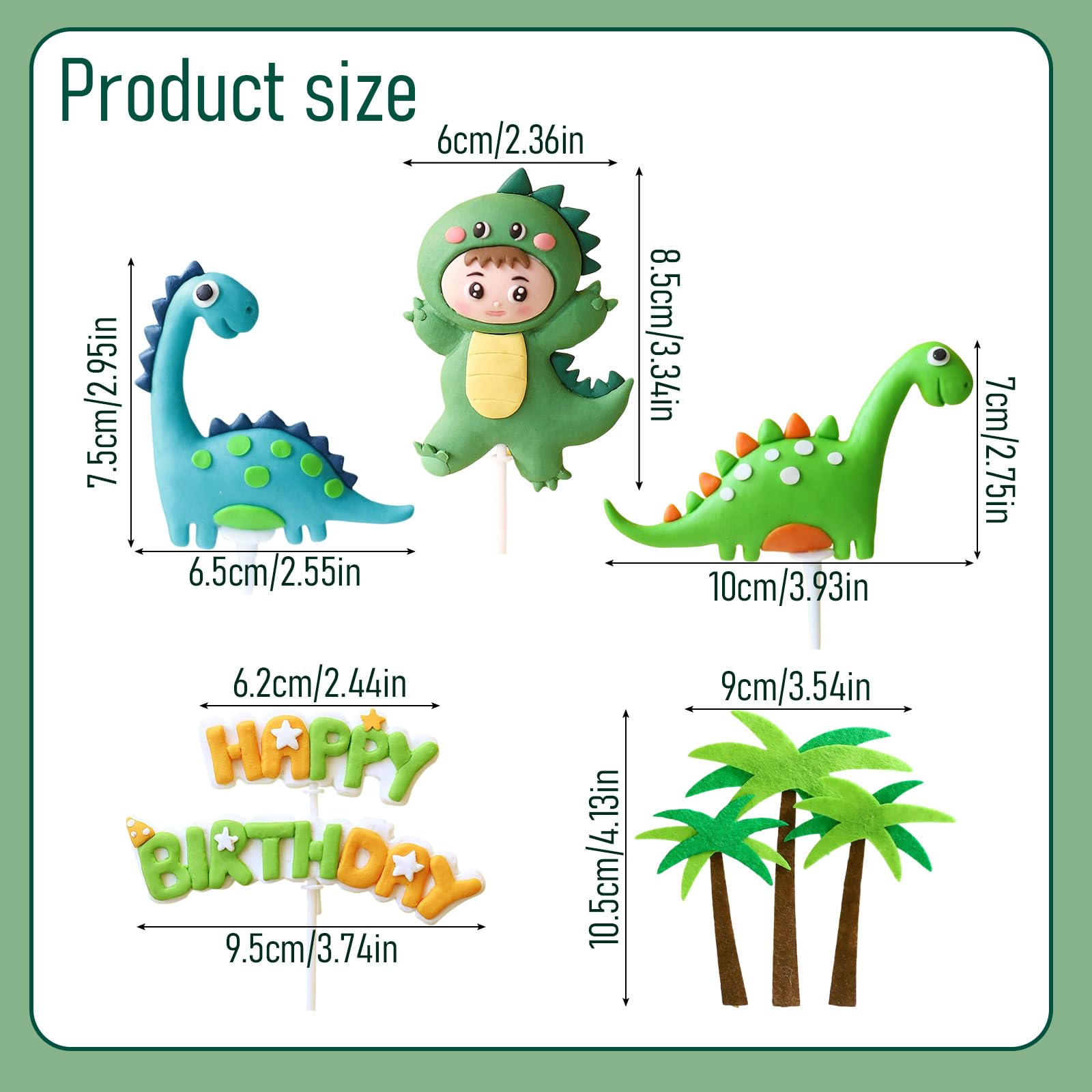 Decorazioni per torta dinosauri SJUNJIE, set completo