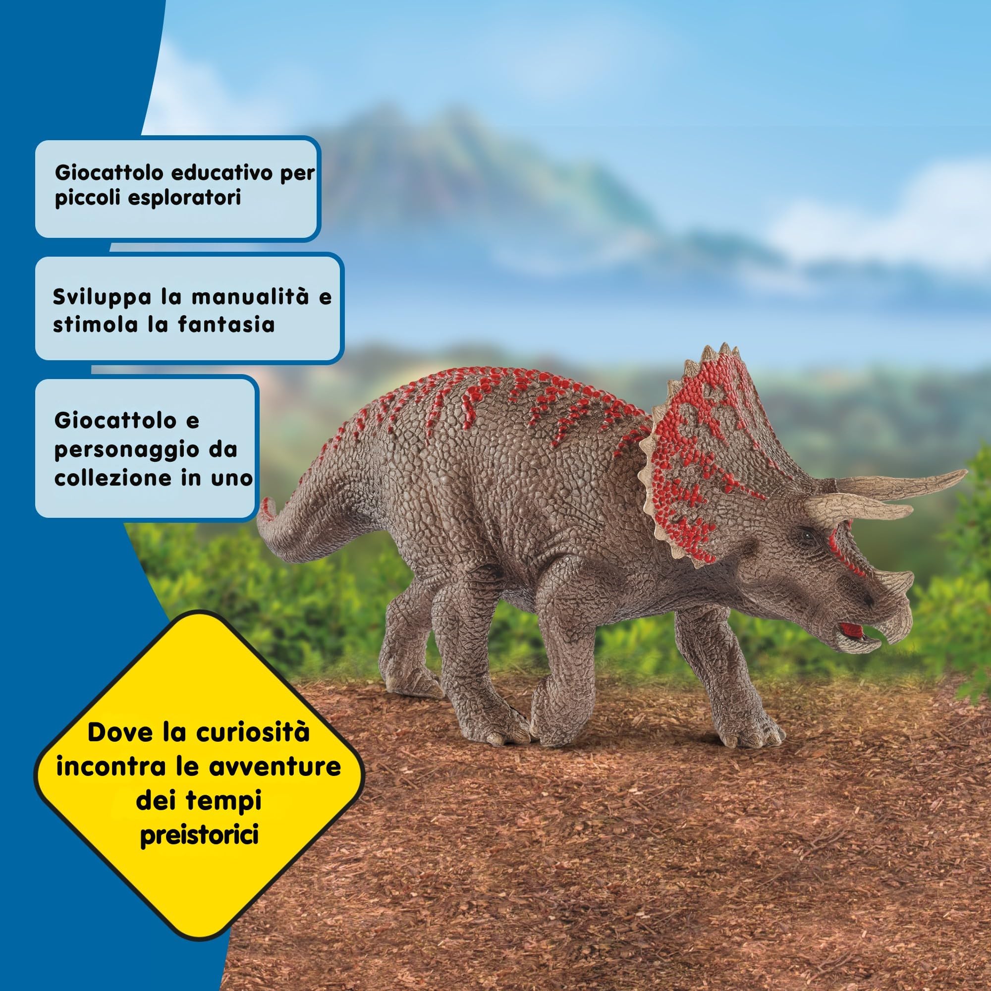 Triceratopo Schleich 15000, dettaglio della testa