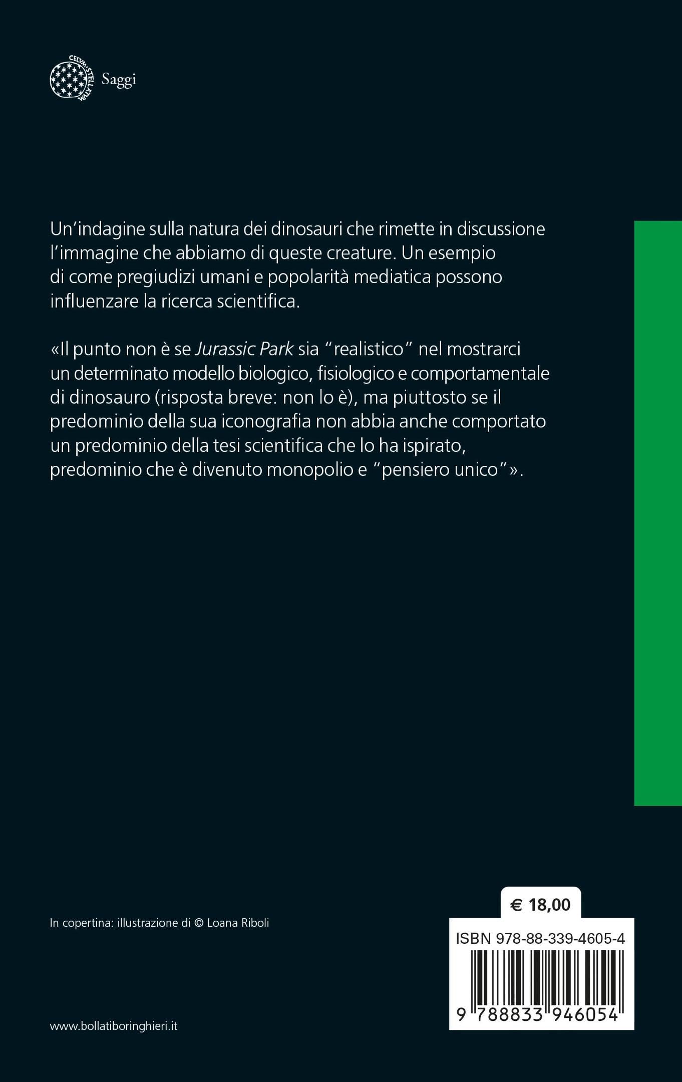 Il dilemma dei dinosauri, retro di copertina