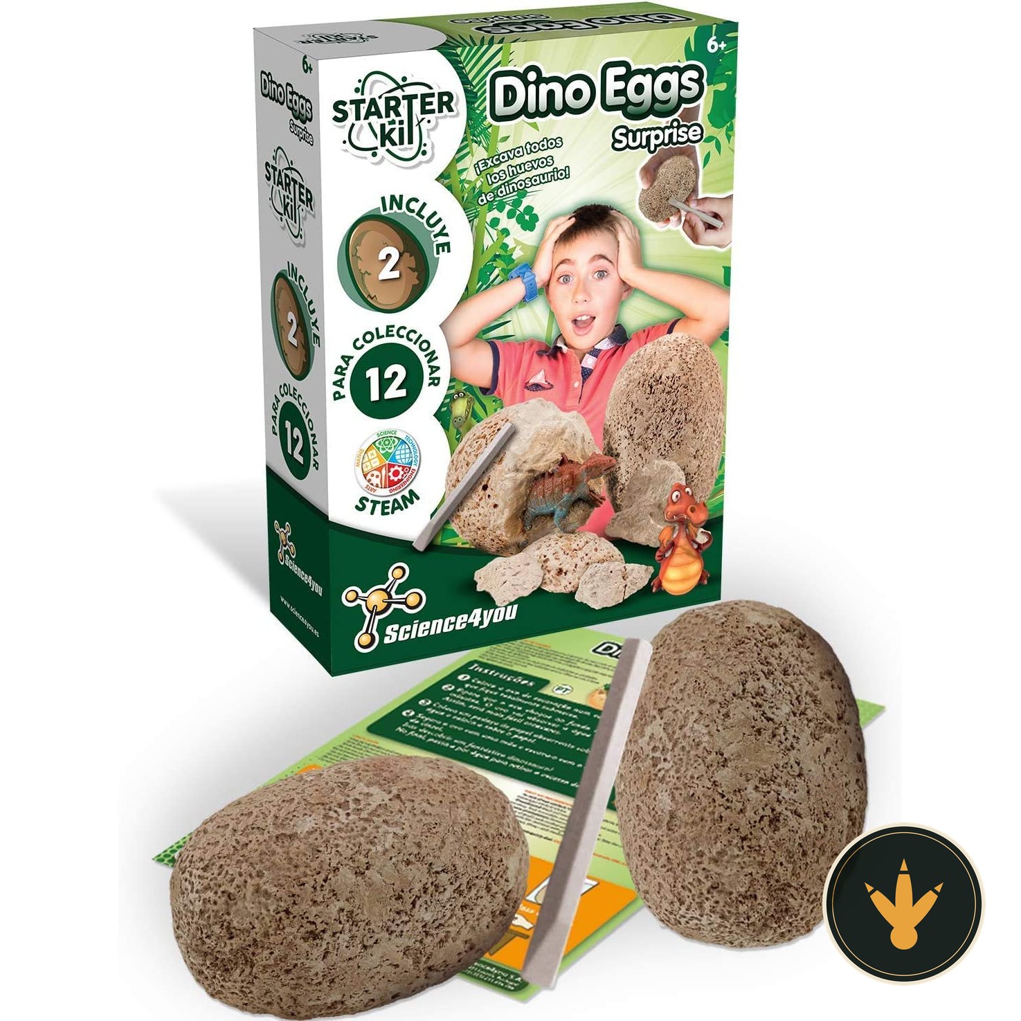 Confezione Science4you Dino Eggs con 2 uova da scavare
