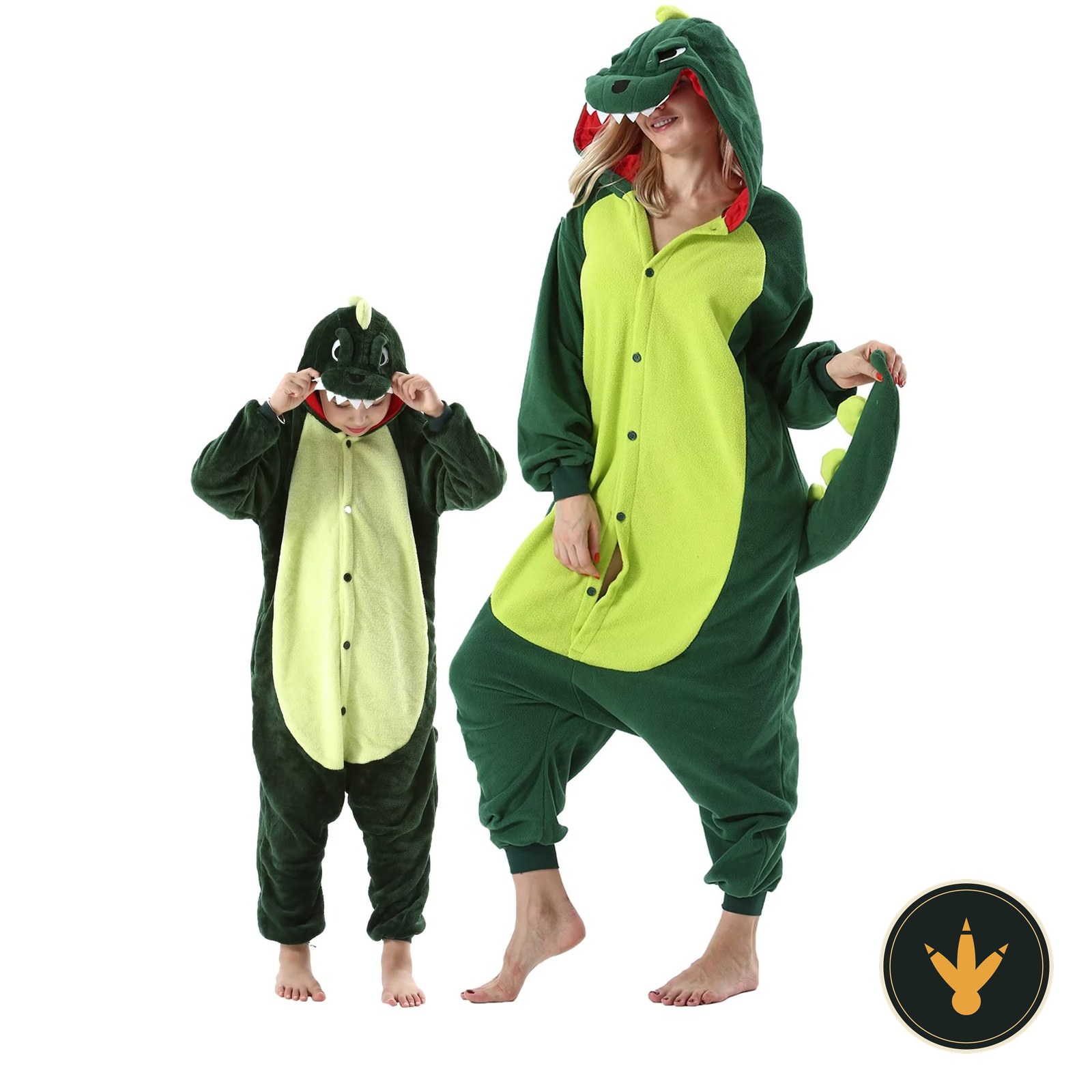 Pigiama intero da dinosauro DarkCom con cappuccio e coda