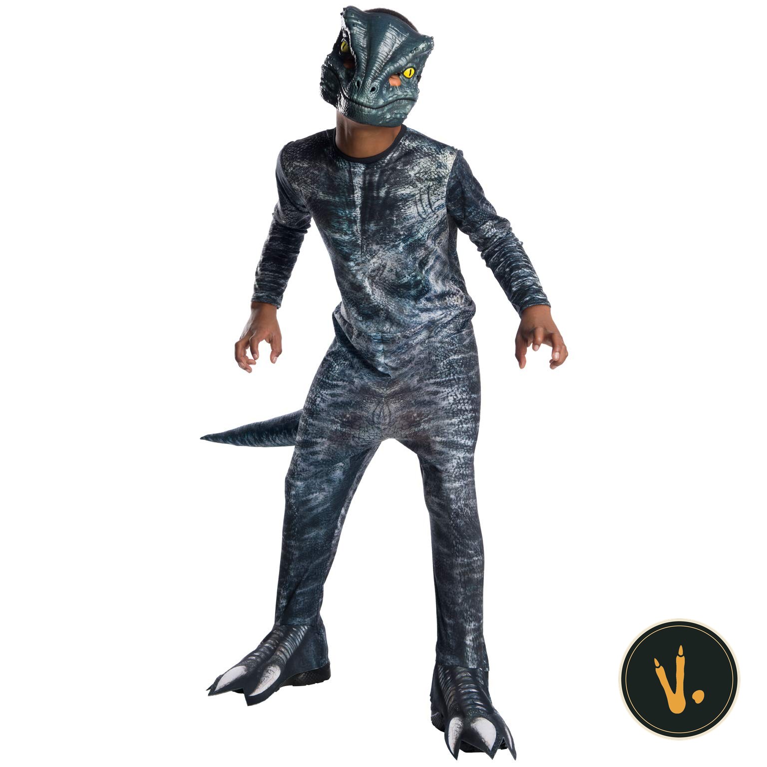 Costume Velociraptor Rubies Jurassic World per bambino con maschera e tuta stampata