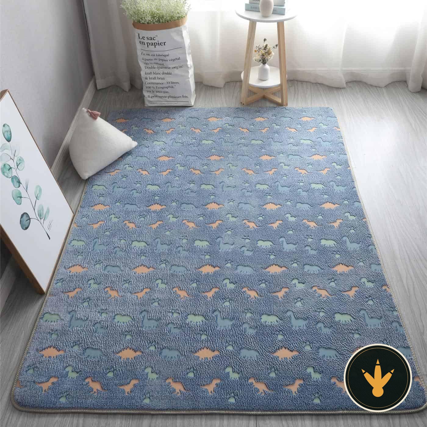 Tappeto dinosauro blu GGBOND