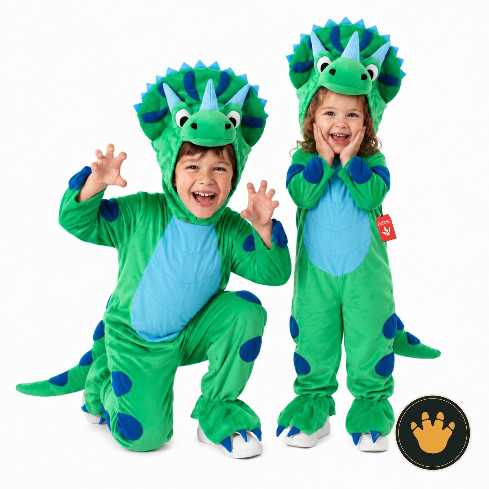 Costume Triceratopo blu Morph per bambino con cappuccio a corna