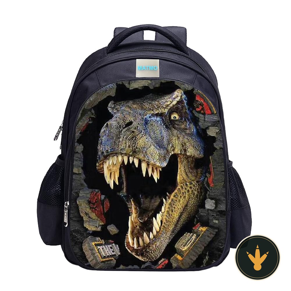 Zaino scolastico MATMO con stampa di dinosauri sul davanti