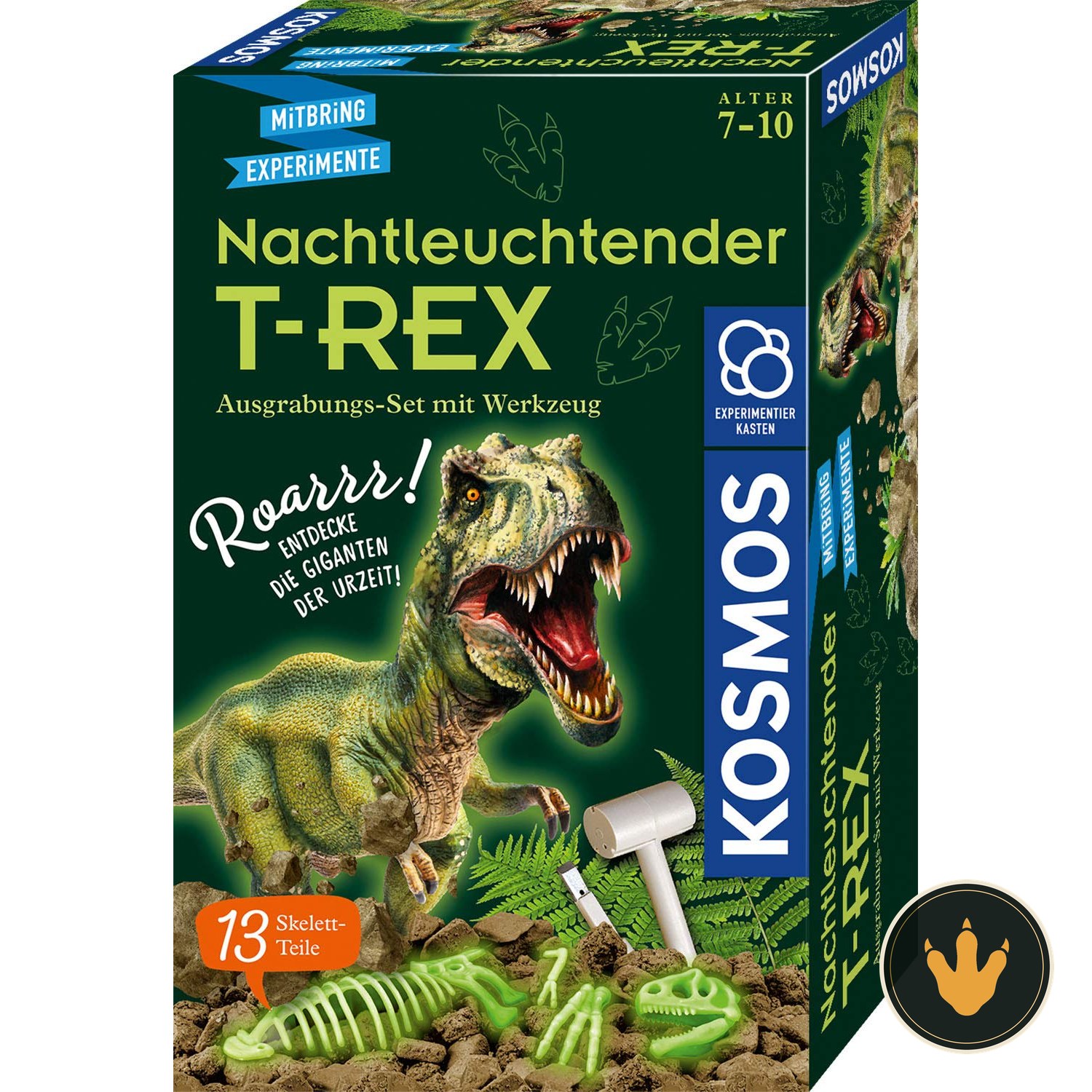 Confezione del kit scavo T-Rex fosforescente Kosmos 658021