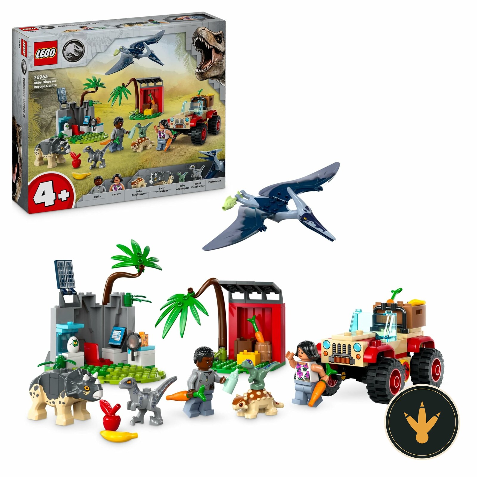 LEGO Jurassic World Centro di soccorso dei baby dinosauri 76963, confezione e set montato