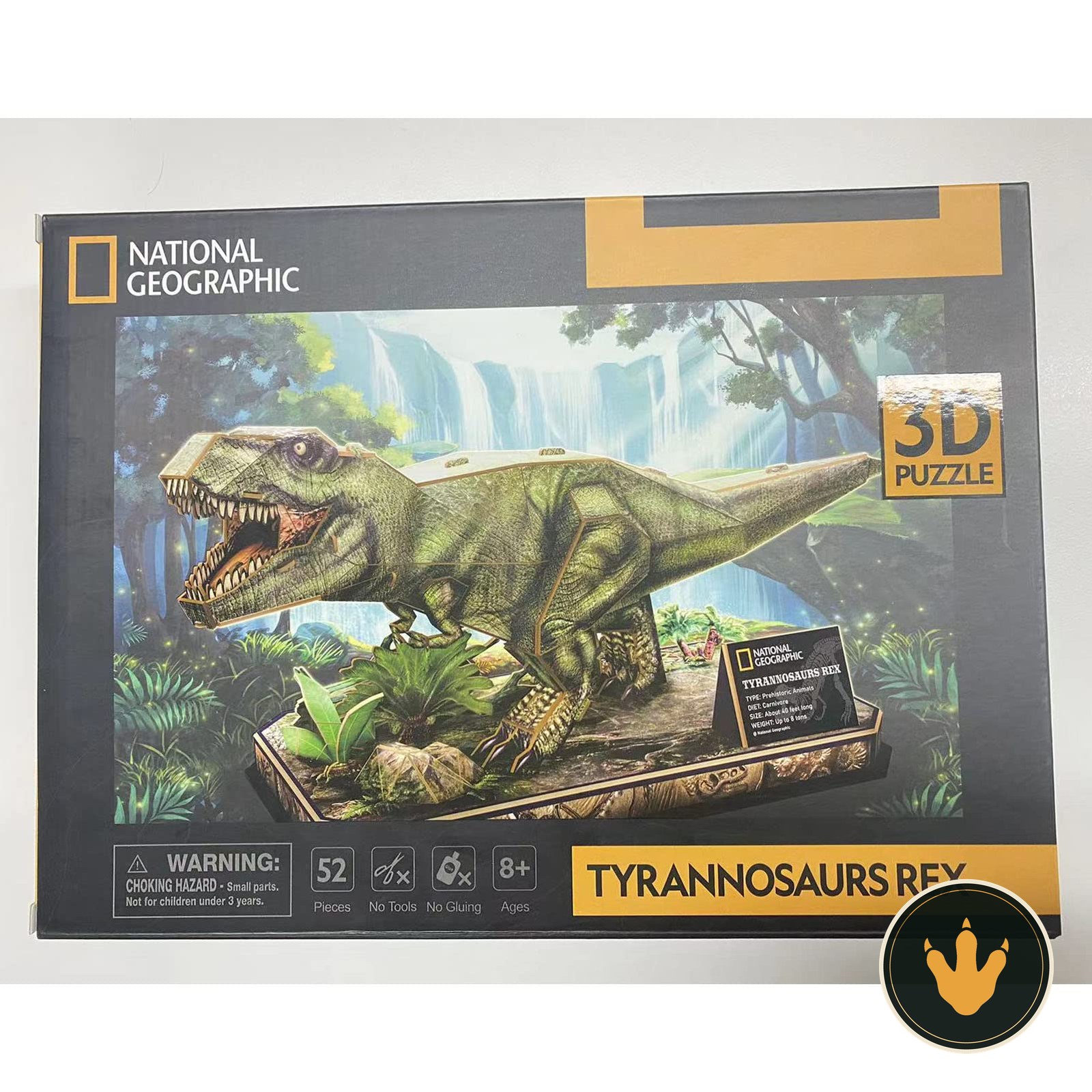 Scheletro di T-Rex CubicFun montato su supporto con targhetta
