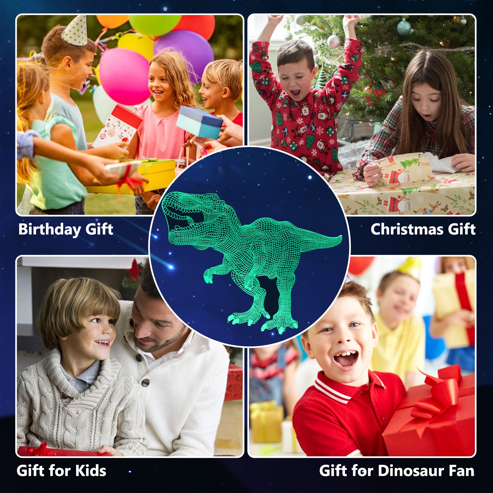Lampada dinosauro 3D CENOVE, altra vista