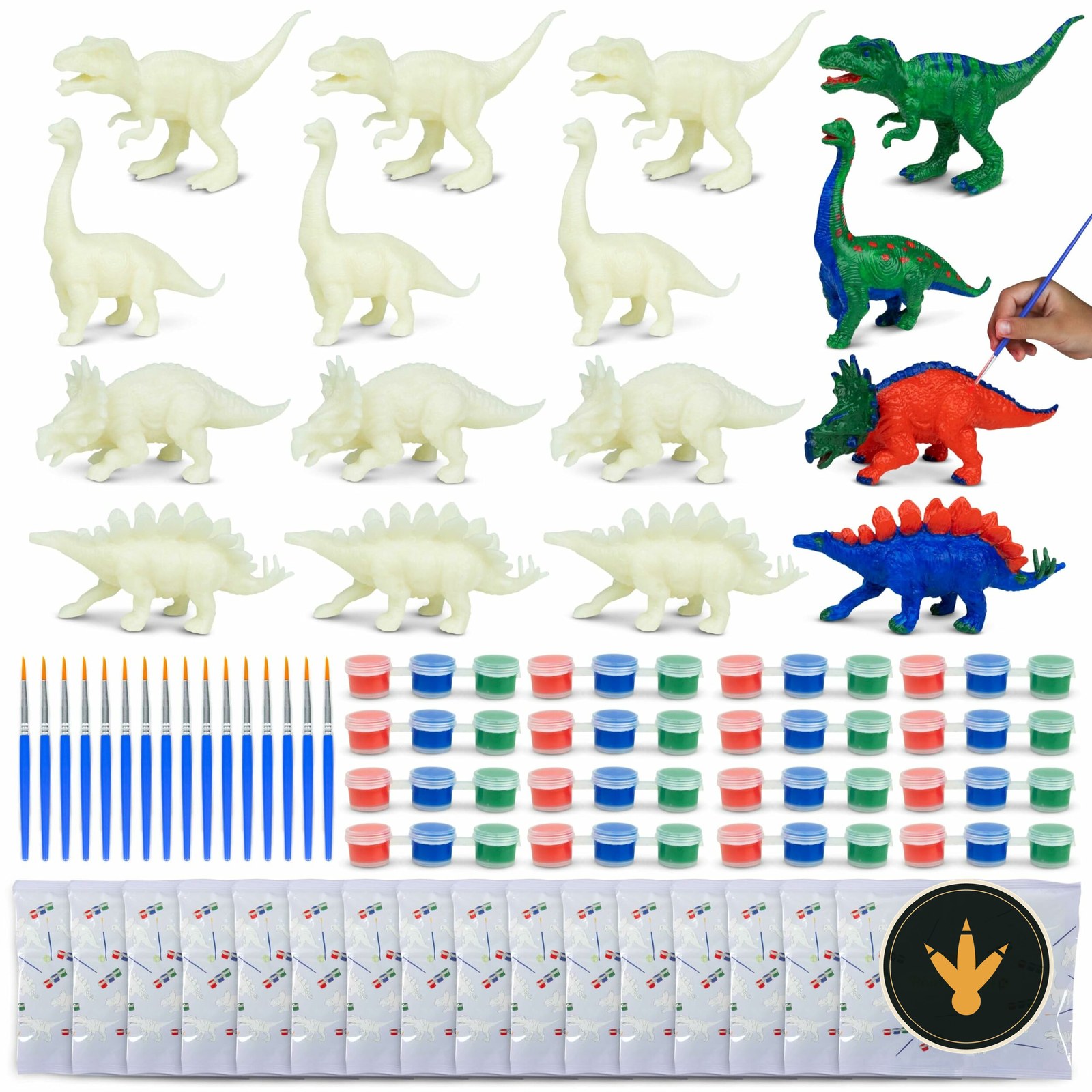 Gadget festa dinosauri BONNYCO, 16 bustine da dipingere
