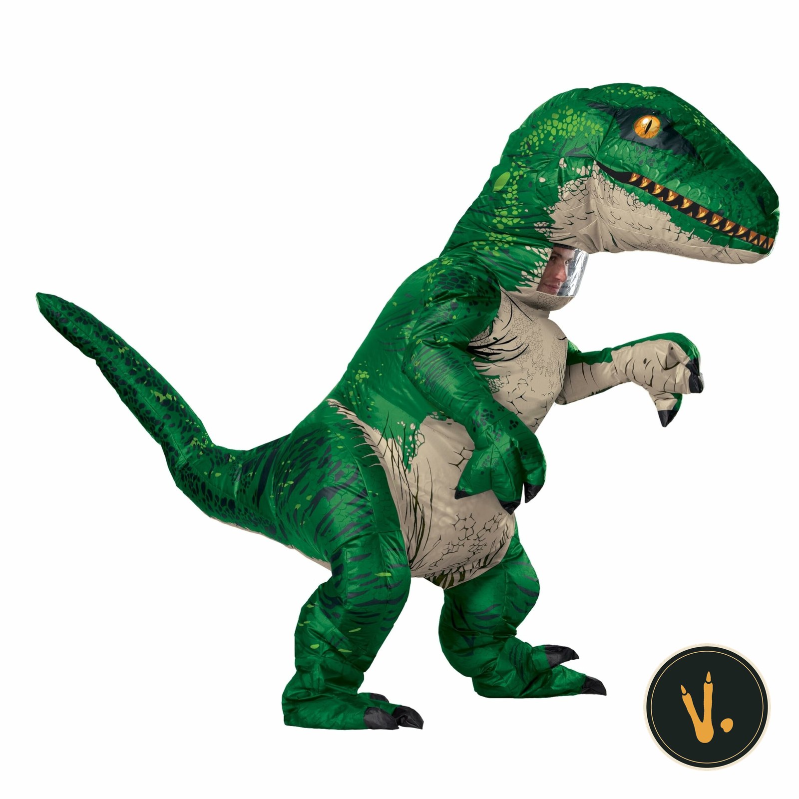 Costume gonfiabile Velociraptor Rubies Jurassic World per adulti, grigio