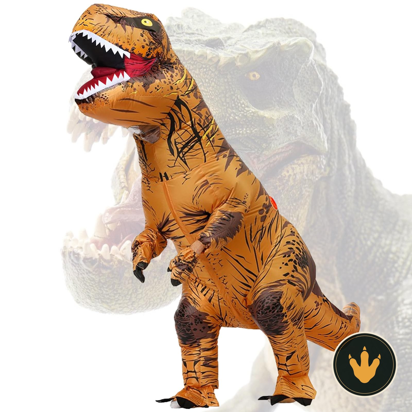 Costume gonfiabile T-Rex marrone PARAYOYO per adulti, gonfiato