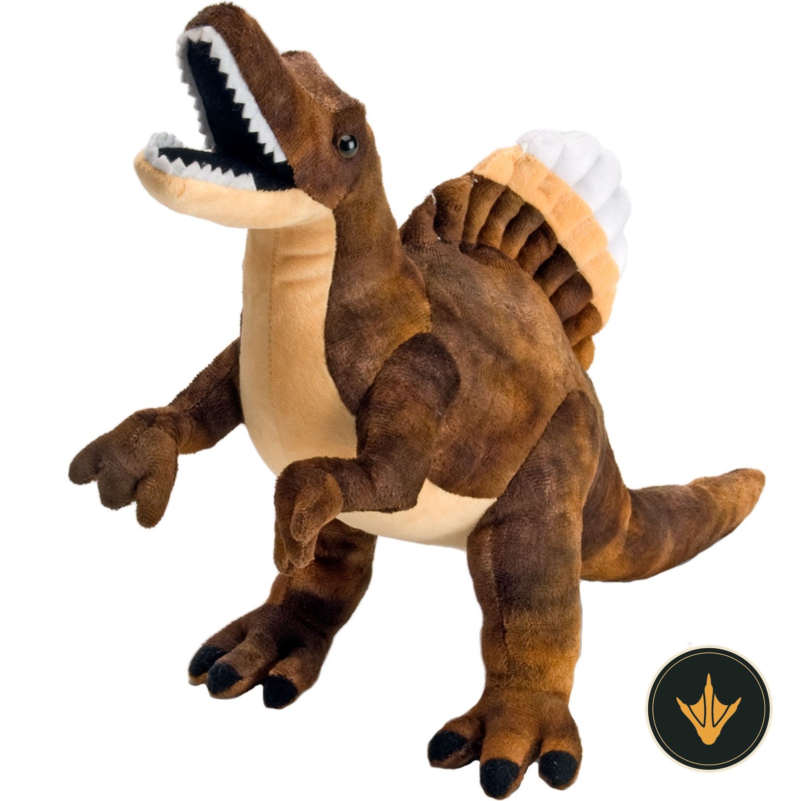 Peluche Spinosauro Wild Republic di profilo con la vela sul dorso