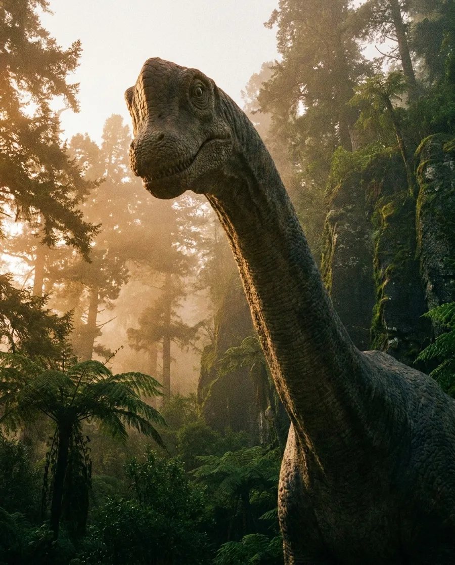 Brachiosauro sopra gli alberi